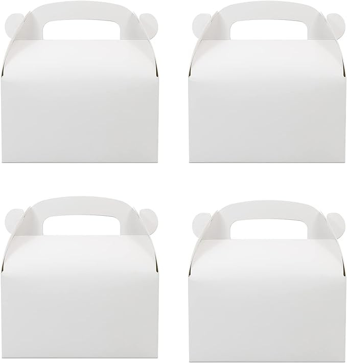 30-Pack White Party Favor Treat Boxes, Goodie Gable Paper Gift Boxes with Handles. Perfect for We... | Amazon (US)