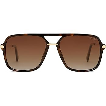 SOJOS Aviator Sunglasses for Women & Men, Square, Polarized Lens, SJ2229 | Designer, Trendy, Doub... | Amazon (US)