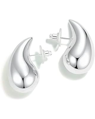Apsvo Chunky Gold Hoop Earrings for Women, Lightweight Waterdrop Hollow Open Hoops, Hypoallergeni... | Amazon (US)