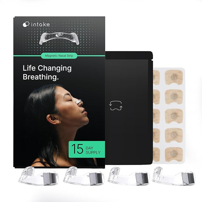 Intake Breathing — Magnetic Nasal Strips Starter Kit | Reusable Band + Tabs | Nasal Strips for ... | Amazon (US)