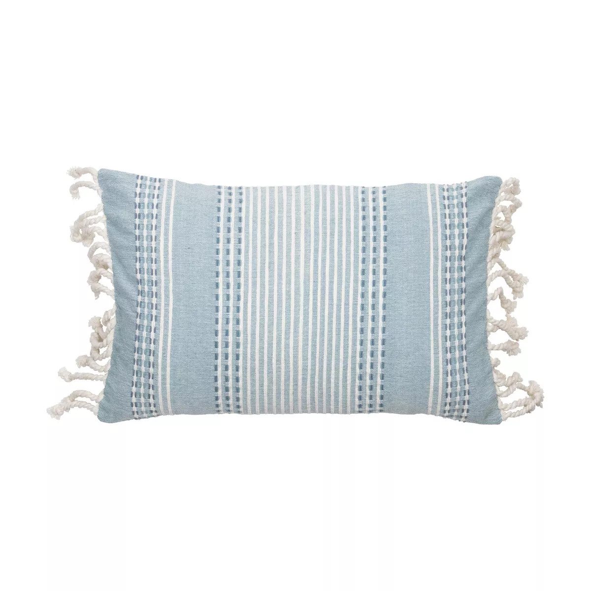 Blue Hand Woven 14 x 22 inch Decorative Cotton Throw Pillow Cover with Insert and Hand Tied Tasse... | Target