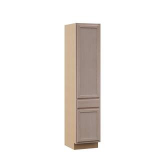 Hampton Bay 24 in. W x 18 in. D x 84 in. H Assembled Pantry Kitchen Cabinet in Unfinished with Re... | The Home Depot