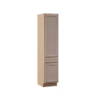 Hampton Bay 24 in. W x 18 in. D x 84 in. H Assembled Pantry Kitchen Cabinet in Unfinished with Re... | The Home Depot