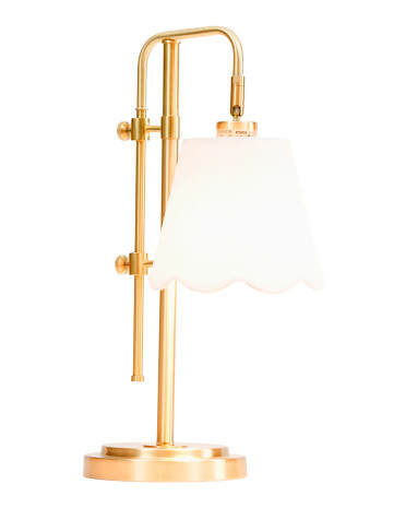 24in Adjustable Height Scalloped Shade Table Lamp | TJ Maxx