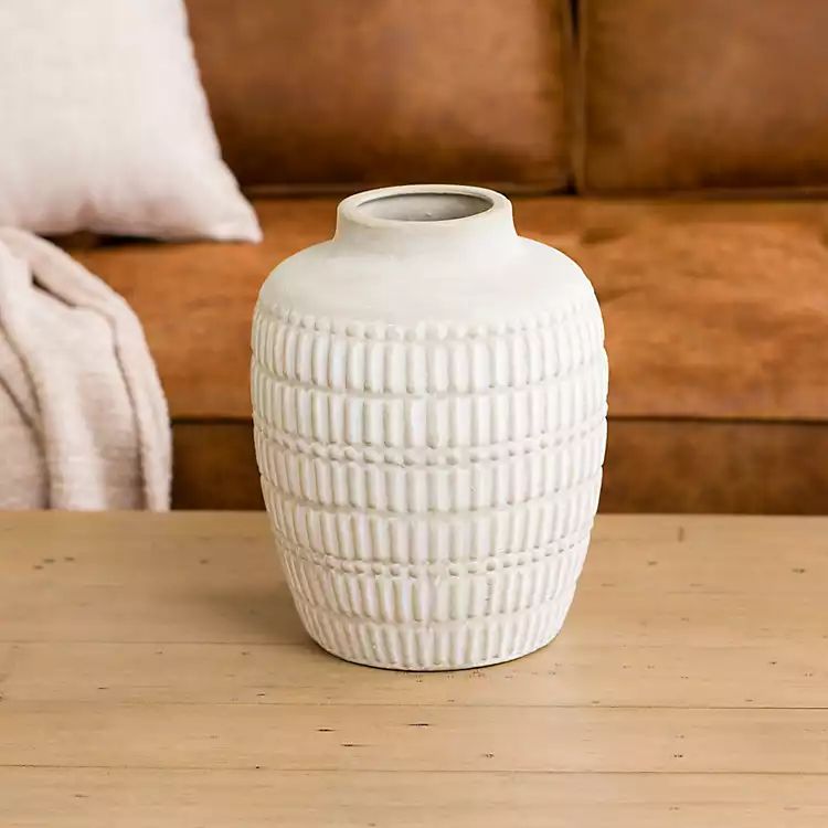 New! Antique Gray-White Textured Ceramic Vase | Kirkland's Home