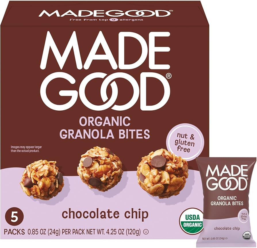 MadeGood Organic Chocolate Chip Granola Bites, 5ct x 0.85oz | Amazon (US)