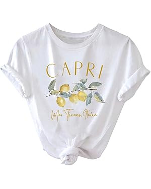 SweatyRocks Women's Lemon Fruit Print Graphic Tees Crew Neck Short Sleeve Casual T Shirt Summer T... | Amazon (US)