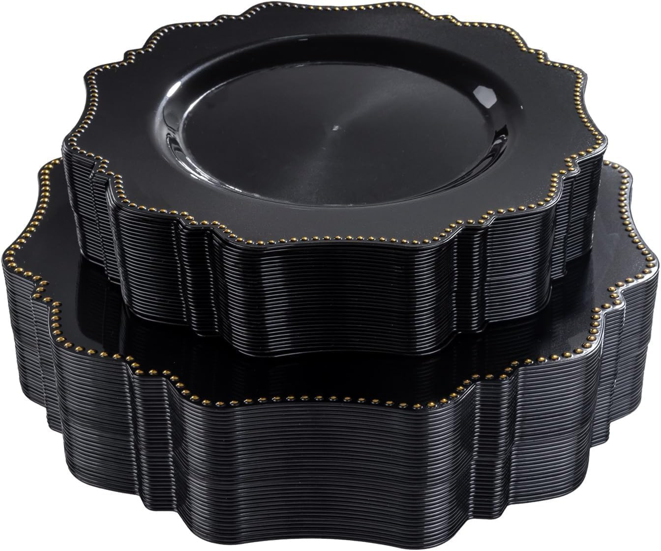 60PCS Black Plastic Plates, Elegant Disposable Plates for Halloween | Amazon (US)
