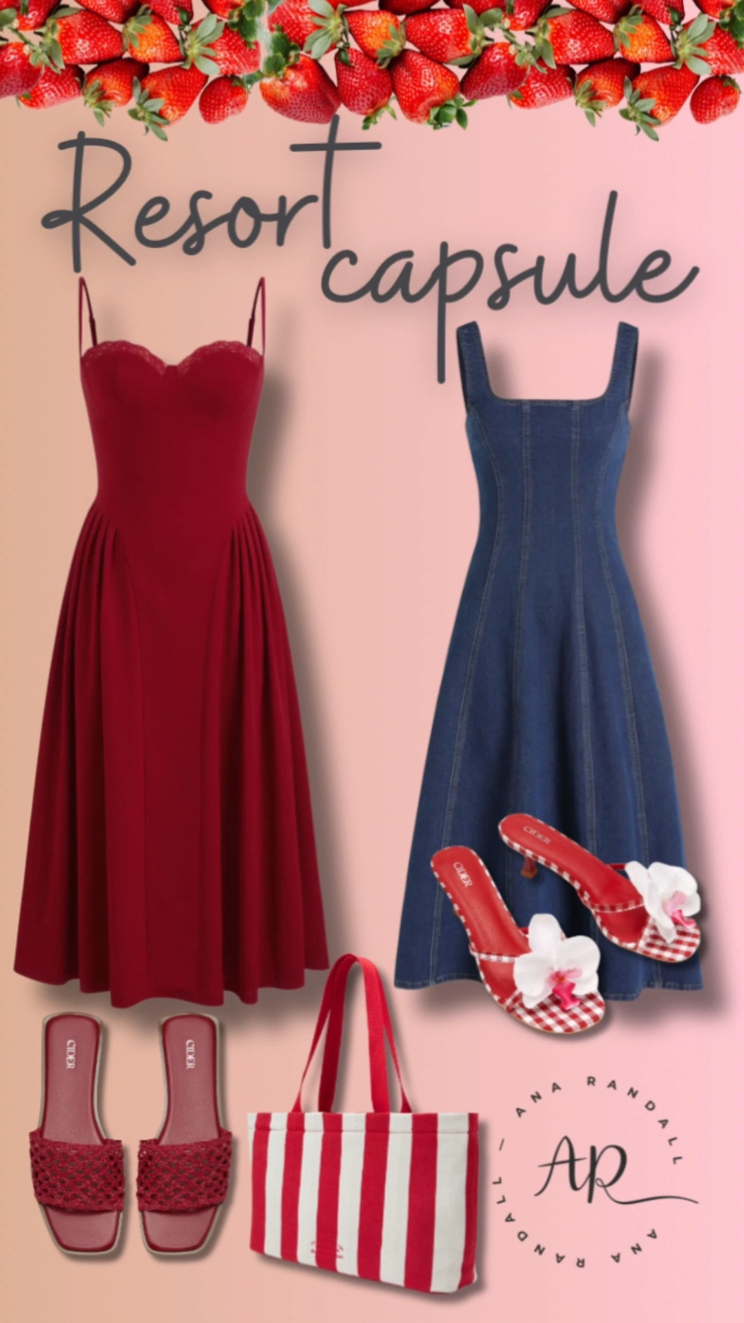 Resort Capsule 🍓✨

Bright reds, classic denim, and sweet little details for sun-filled days that revolve around family, fellowship, and slow summer memories. A graceful red dress for a special dinner, an easy denim silhouette for daytime outings — pieces that feel feminine, modest, and beautifully put together without trying too hard.

Stripes and gingham bring that nostalgic charm, while practical slides and a roomy tote keep everything functional for real life. It’s joyful, polished, and thoughtfully curated — the kind of wardrobe that lets you serve, host, travel, and still feel radiant doing it.

Because even on vacation, the heart of it all is home. 🍓🌞

😘 Ana.

#LTKmomlife #LTKOver40 #LTKootd