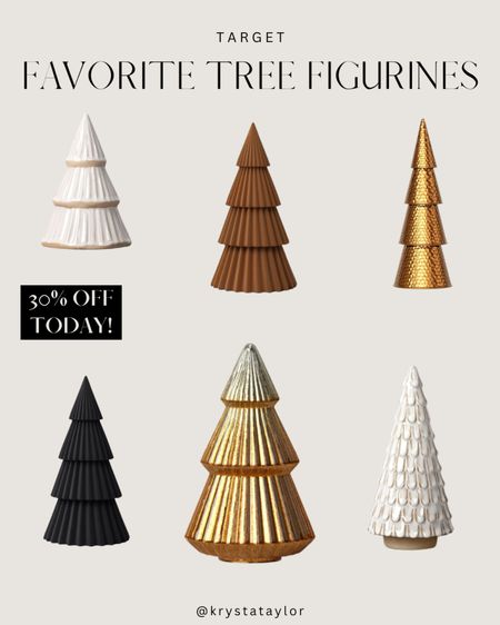 My favorite tree figurines at target! On sale now 30% off!

(Target sale, Black Friday deals, cyber week deals, tree decor, Christmas tree, black gold and brown, creams and whites, holiday decor, home decor, modern home, organic modern, pre lit tree decor, holiday tablescape, mantle decor, coffee table decor, accent pieces, home design, target sale, under 50)

#LTKhome #LTKHoliday #LTKsalealert