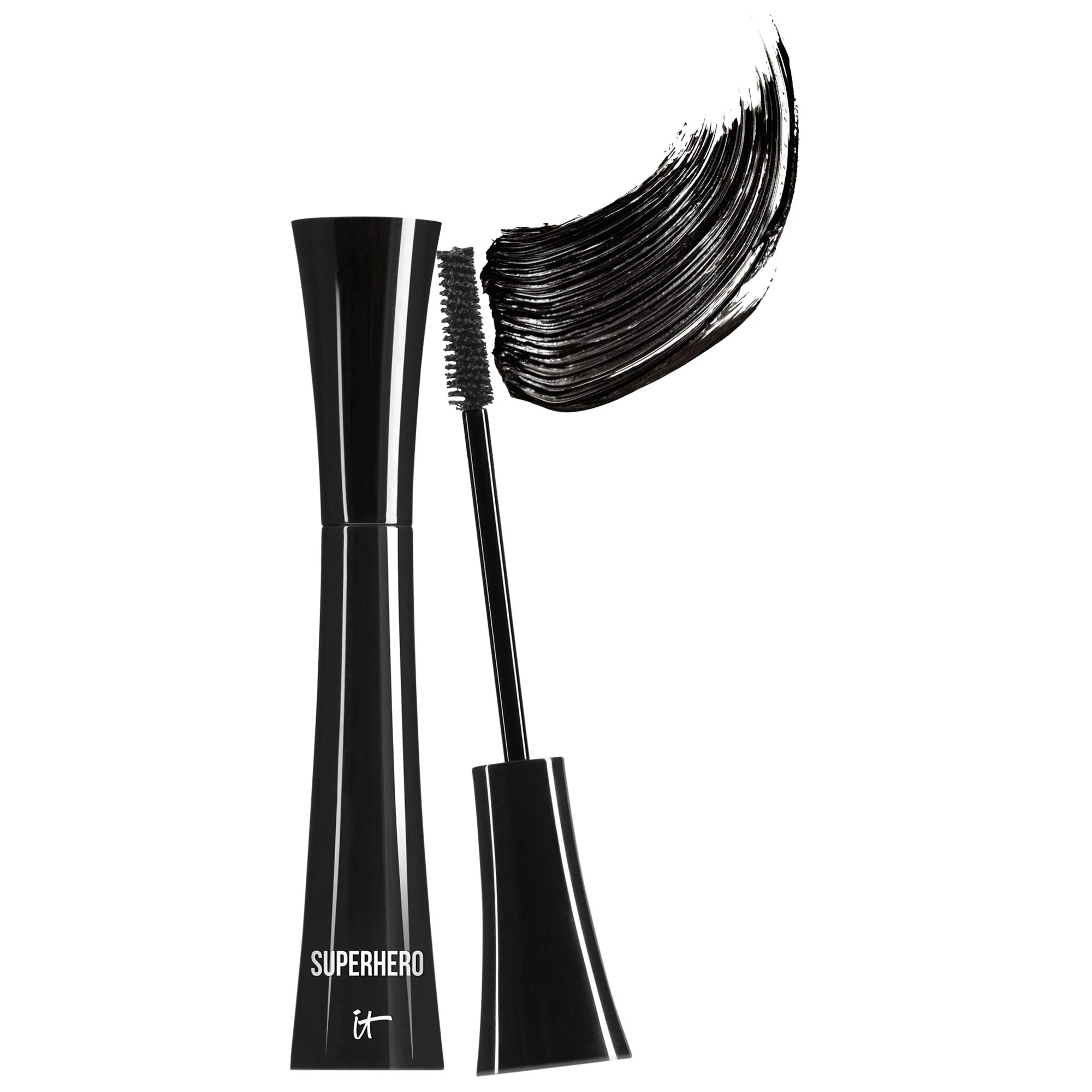 IT Cosmetics Superhero Elastic Stretch Volumizing and Lengthening Mascara Super Black 0.30 oz/ 9 g | Sephora (US)