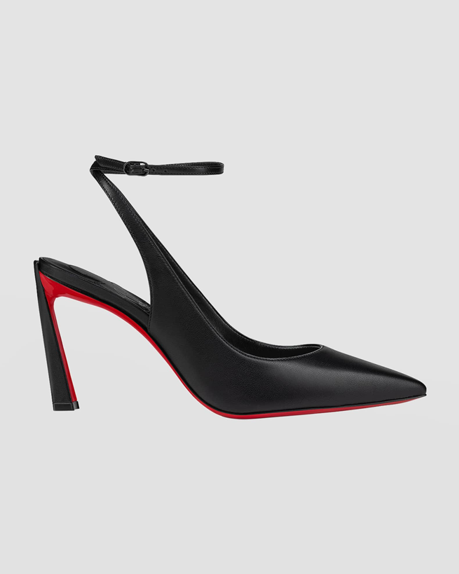 Christian Louboutin Condora Leather Red Sole Ankle-Strap Pumps | Neiman Marcus