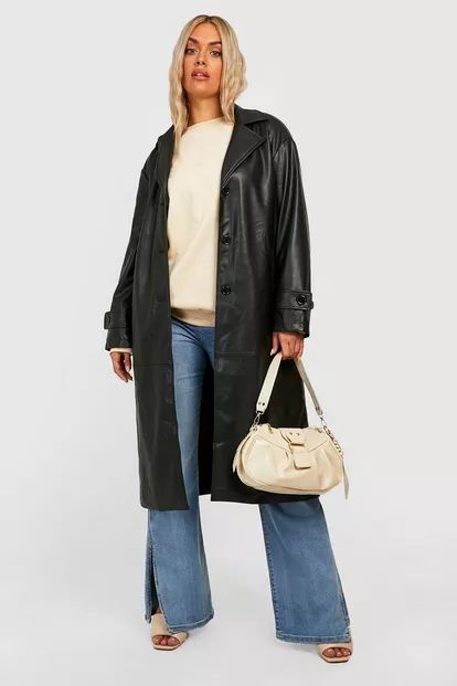 Plus Faux Pu Trench Coat | Boohoo.com (US & CA)