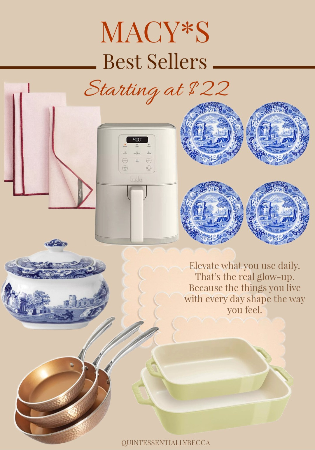 Macy’s Best Sellers 🤍 
Nancy Meyers–inspired kitchen & home staples starting at $22. Timeless, classic blue‑and‑white porcelain, warm copper, heirloom-inspired bakeware, and elevated everyday essentials that make your home feel collected and sophisticated. Now’s a great time to finally upgrade the pieces you’ve been wanting.

 

 #LTKSeasonal #LTKHome #LTKSaleAlert