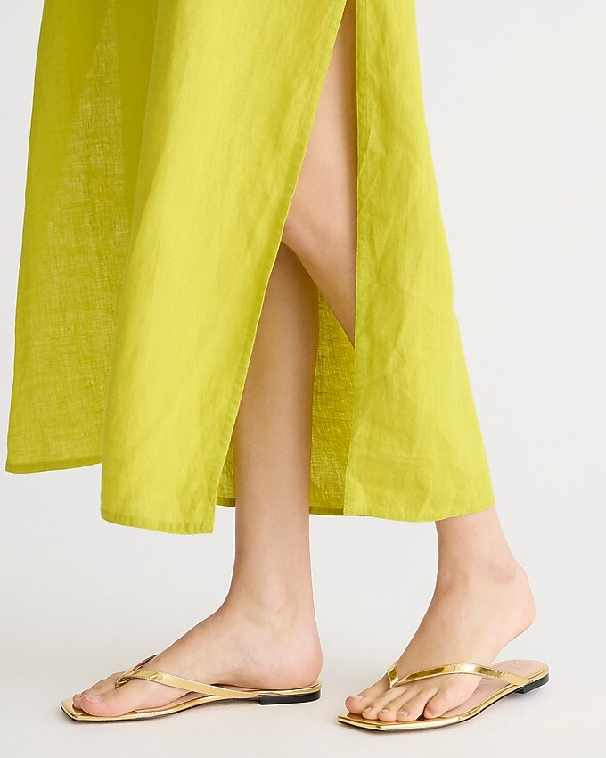 Capri thong sandals in metallic leather | J. Crew US