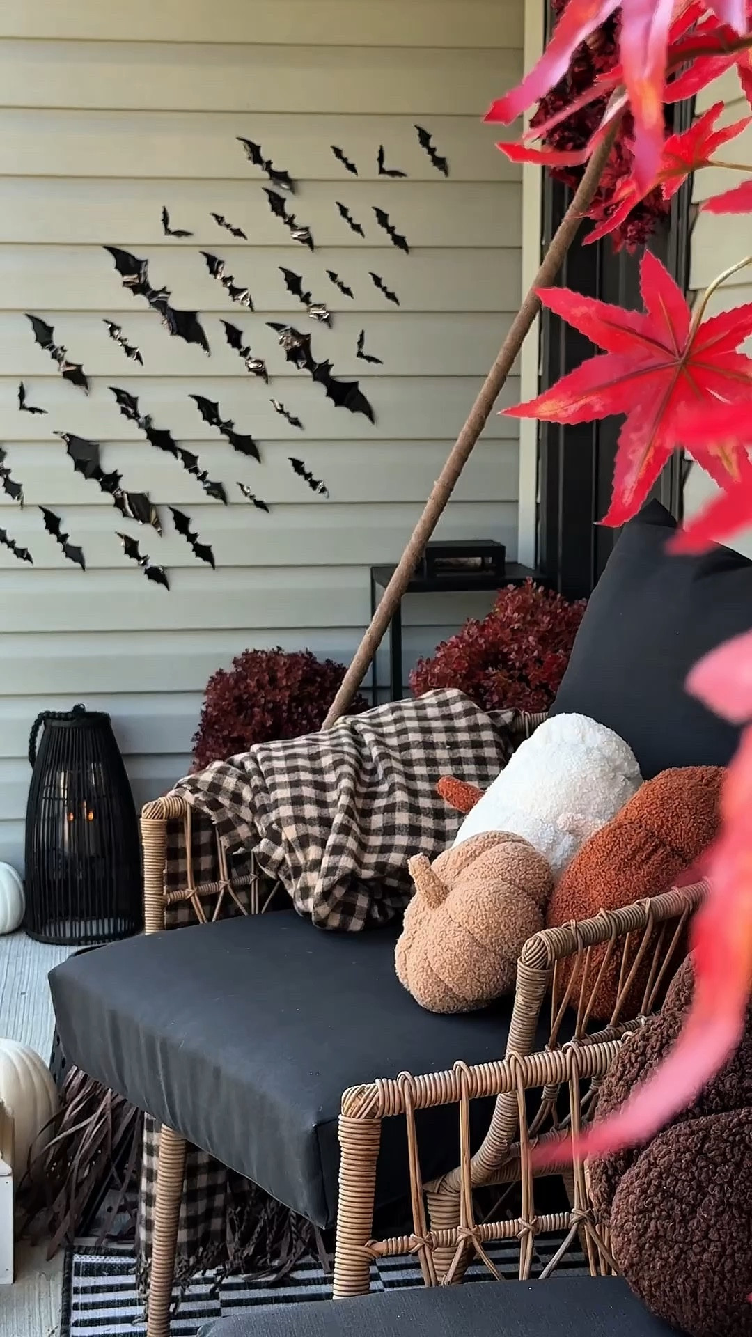 Falloween porch decor with faux fall boxwoods and maple tree!
Faux fall florals, fall porch topiary, maple tree, Sherpa pumpkin pillows, brown plaid throw, led candles with remote, adhesive bats, Halloween porch decor

#LTKSaleAlert #LTKHome #LTKSeasonal