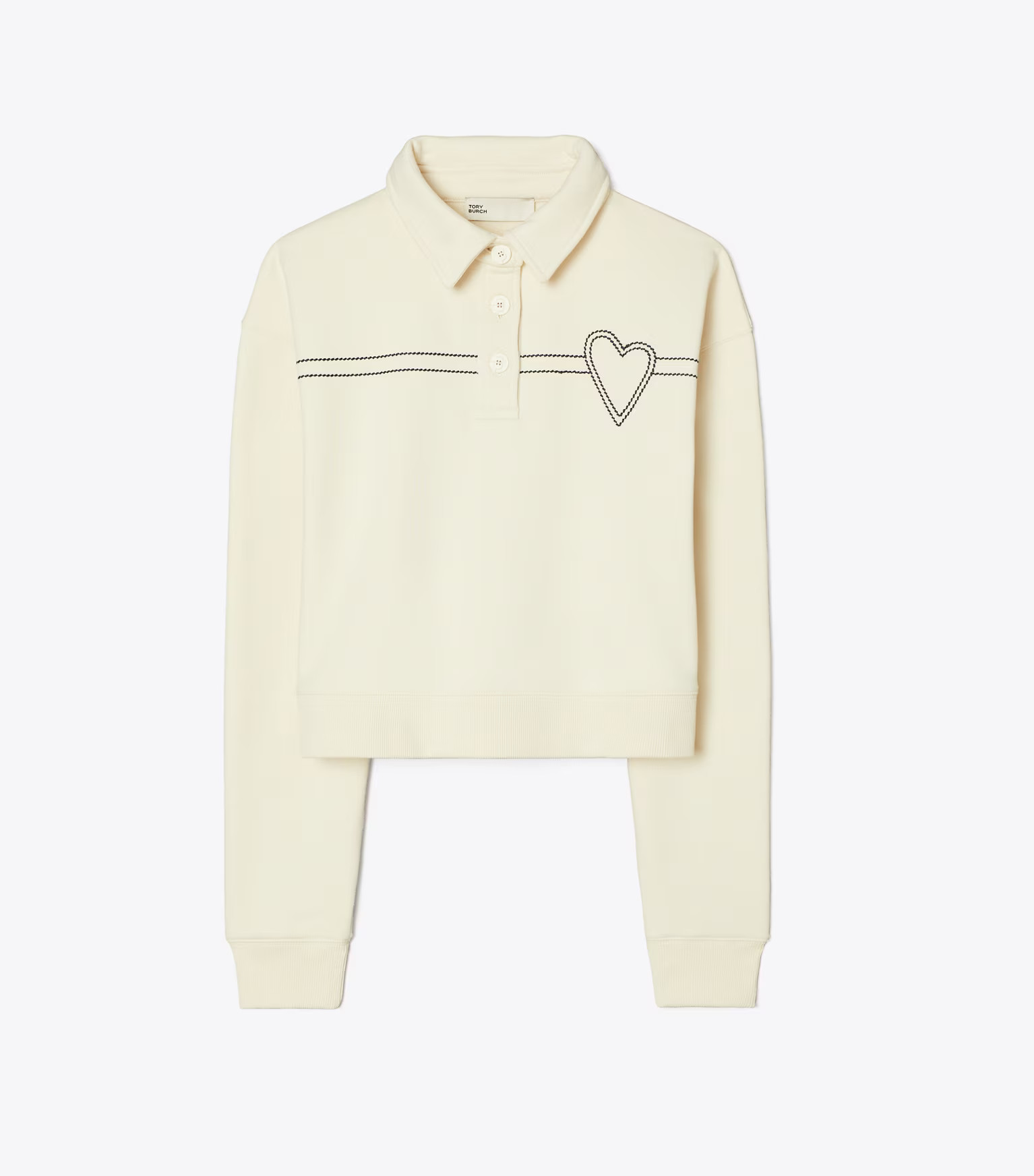HEART PICK STITCH COTTON POLO | Tory Burch (US)