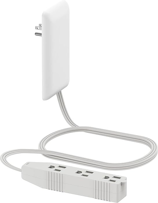 LIDER Flat-Face Outlet Extender, 3 Receptacles, 3ft Cord, 1625W, Ultra-Thin | Amazon (US)
