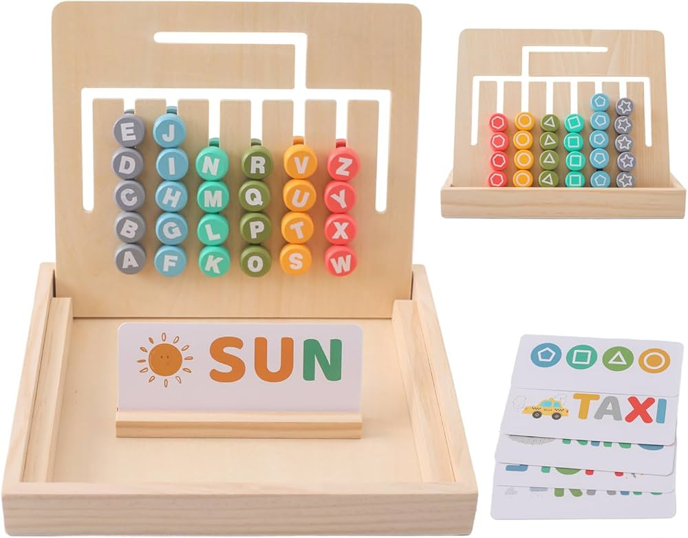 Montessori Learning Toys Matching Letter Games for Preschool Educational Wooden Toys Slide Puzzle... | Amazon (US)