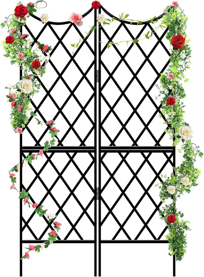 Giant Trellis for Climbing Plants, Rustproof Metal Vine Trellis with Black Coating Large Heavy Du... | Amazon (US)