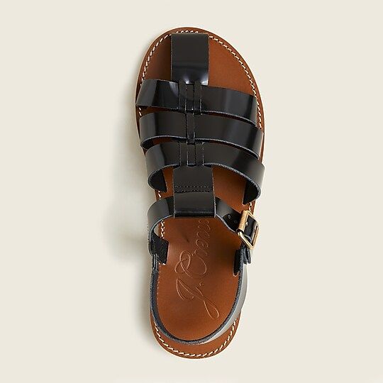 Fisherman sandals in shiny spazzolato leather | J.Crew US