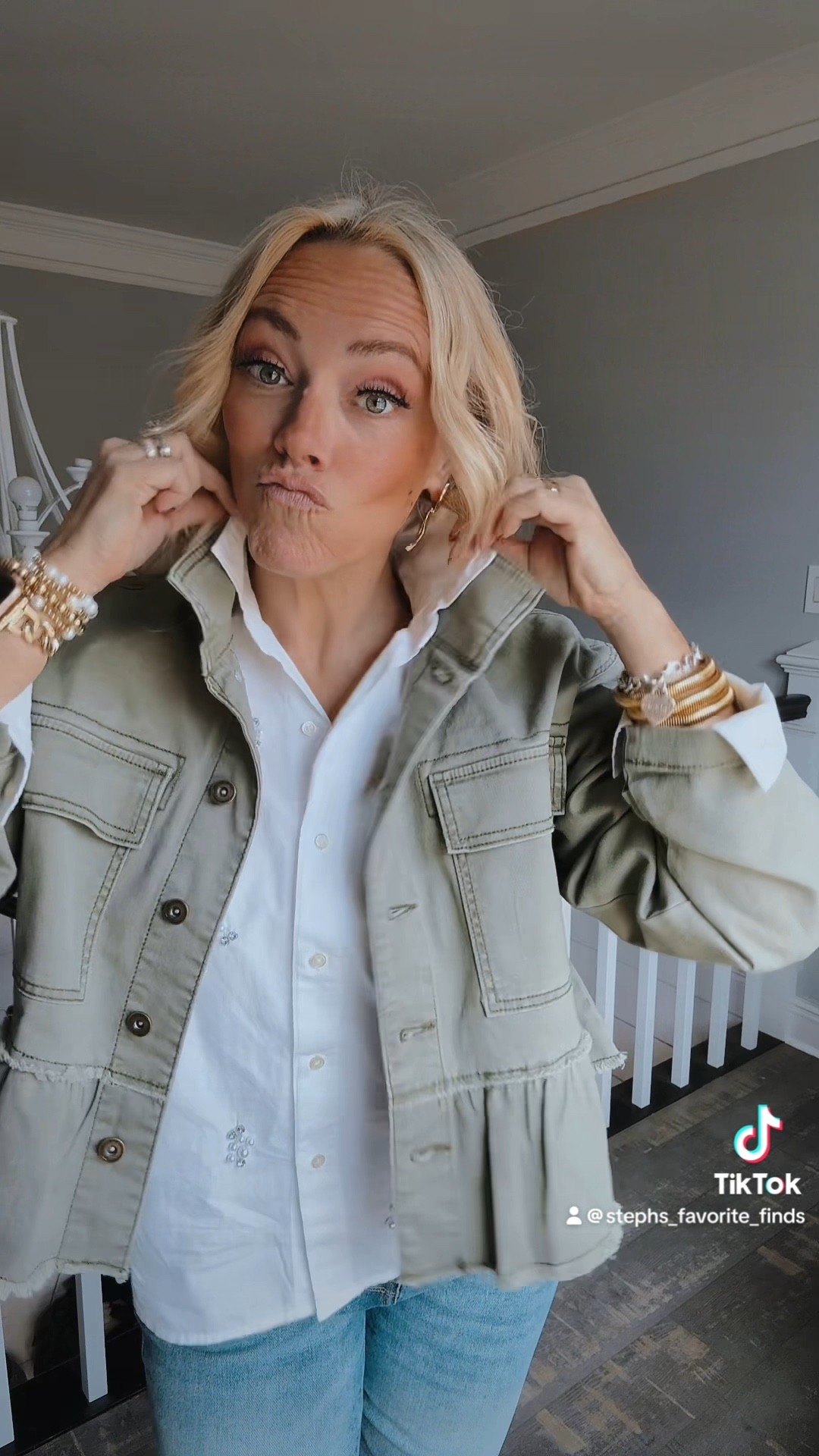 OBSESSED with this Walmart jacket!!!  I just love a ruffle 😍
Jacket: XS
Shirt: SM
Jeans: 4

#LTKFindsUnder50 #LTKStyleTip #LTKOver40