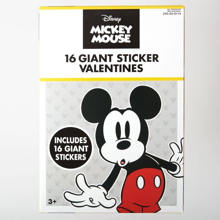 Disney Mickey Mouse & Friends 16ct Giant Sticker Valentine's Day Classroom Exchange Cards - Paper... | Target