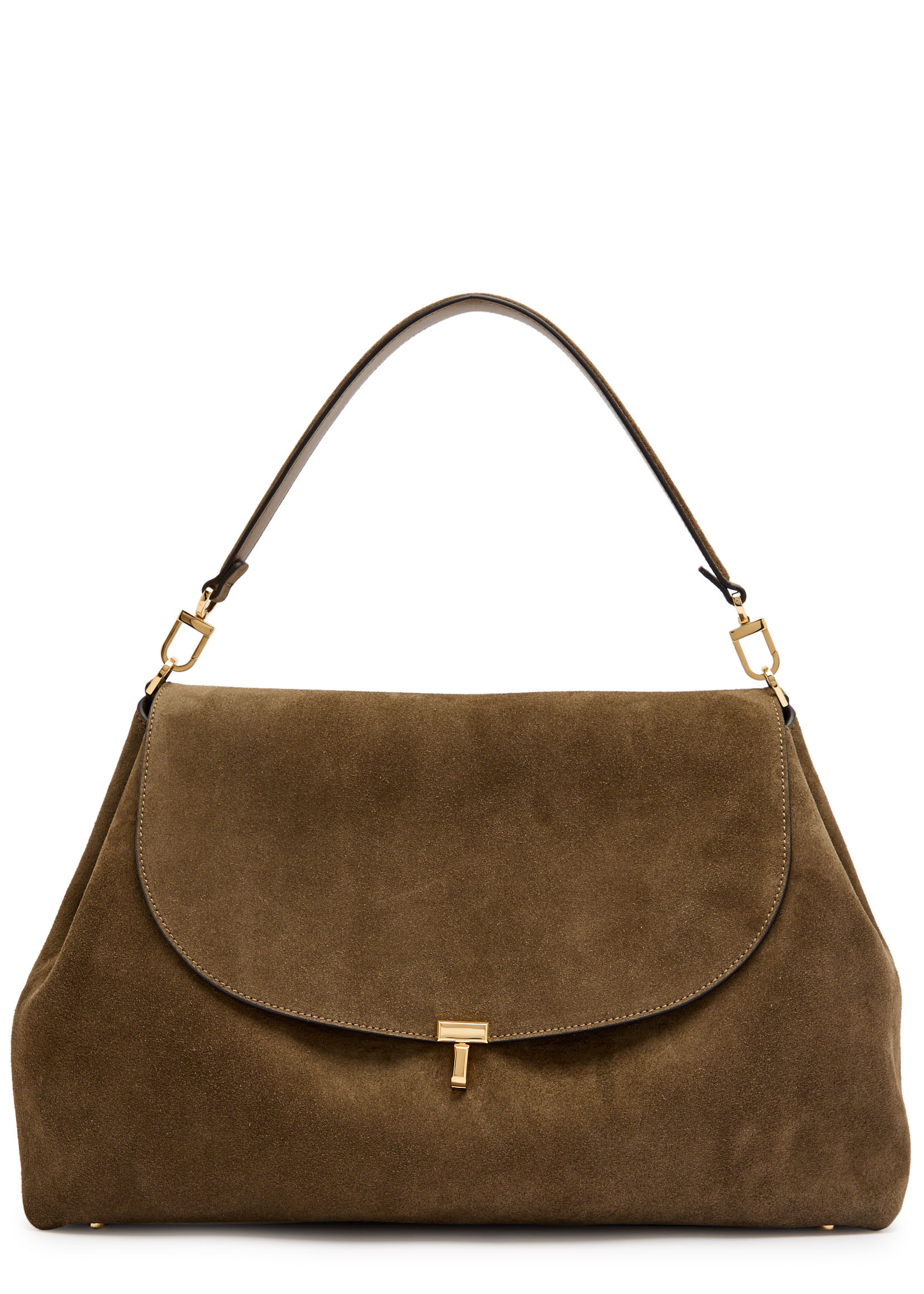 T-Lock suede top handle bag | Harvey Nichols