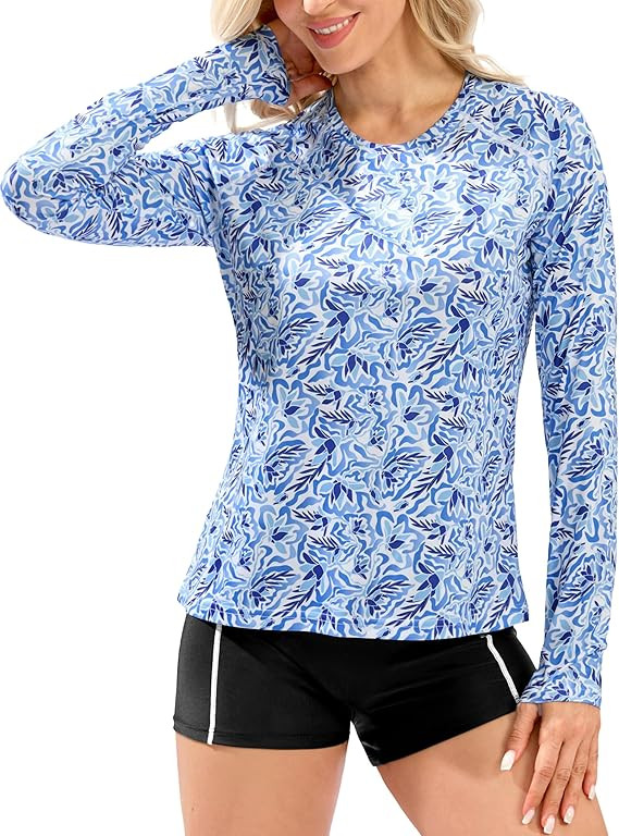 Women's UPF 50+ Sun Shirts Long Sleeve UV Protection Rash Guard Lightweight Quick Dry Workout Hik... | Amazon (US)