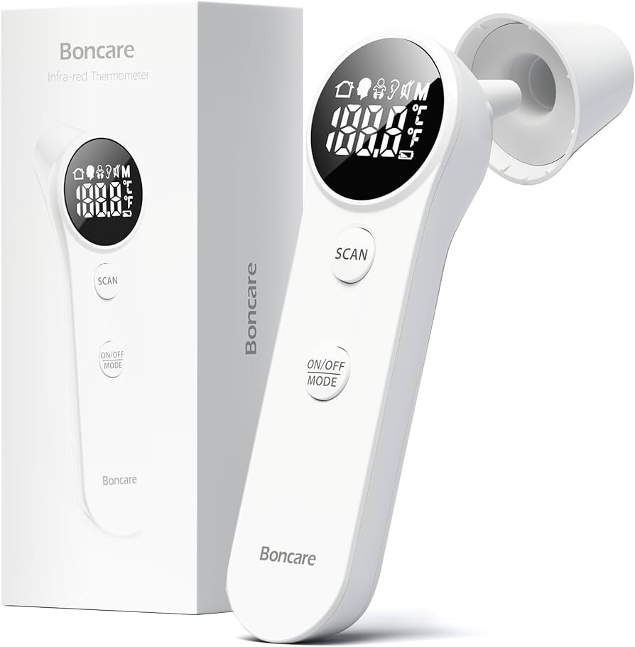 Boncare Ear and Forehead Thermometer, 2X Accuracy Infrared Digital Thermometer for Adults and Kid... | Amazon (US)