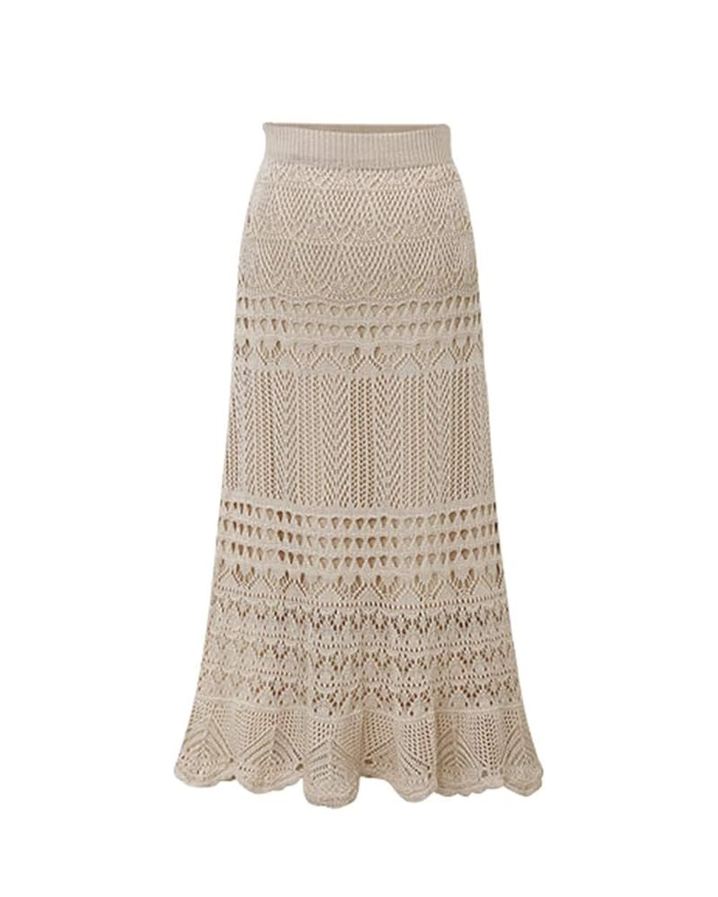 chouyatou Women's Stretched High Waist Crochet Hollow Out Knit Flowy Patterned Lace Maxi Skirt | Amazon (US)
