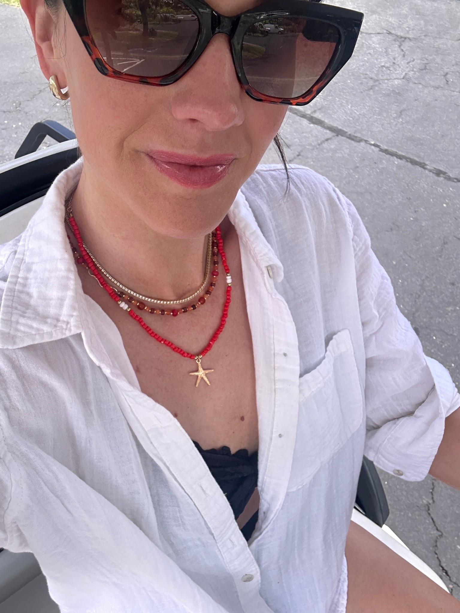 A mix of high and low for my necklace stack! Love adding a pop of color just with accessories  

#LTKFindsUnder50 #LTKSwim #LTKFindsUnder100