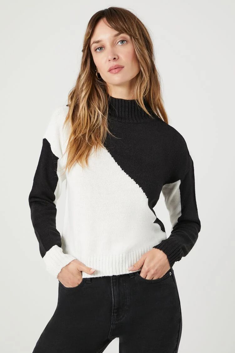 Colorblock Mock Neck Sweater | Forever 21 (US)