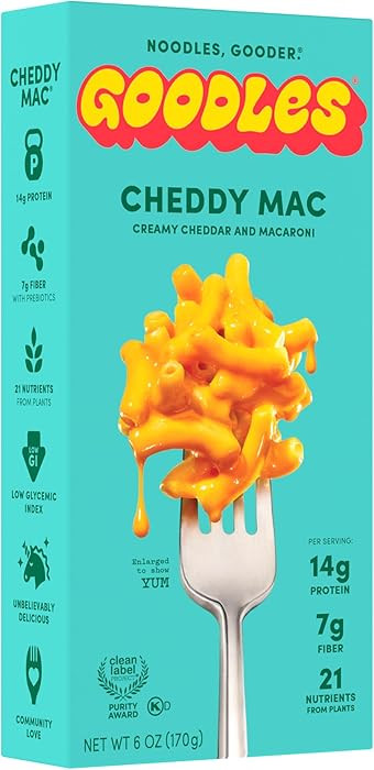 Goodles Cheddy Mac Creamy Cheddar and Macaroni Pasta - Nutrient Packed with Real Cheese, Fiber, P... | Amazon (US)