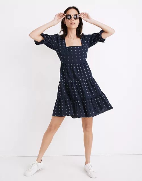 Square-Neck Puff-Sleeve Babydoll Dress | Madewell