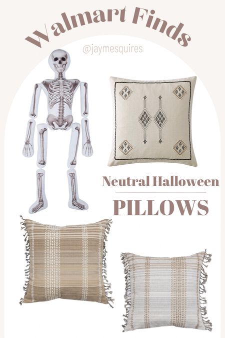 My favorite neutral fall pillows featuring a Halloween Skelton pillow. 

#LTKHalloween #LTKSeasonal
