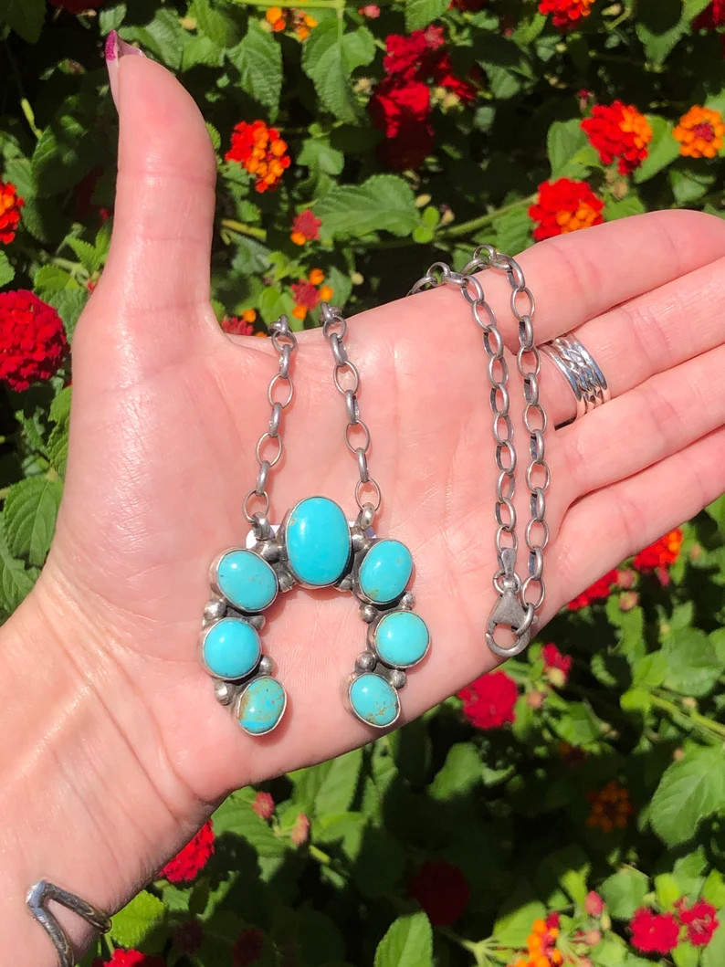 Kingman Turquoise Sterling Silver Naja Pendents With Handmade - Etsy | Etsy (US)