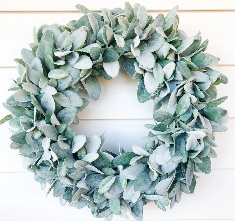 Year Round Lambs Ear Wreath| Farmhouse Wreath  |Greenery Wreath | Spring Wreath |Winter Wreath | ... | Etsy (US)