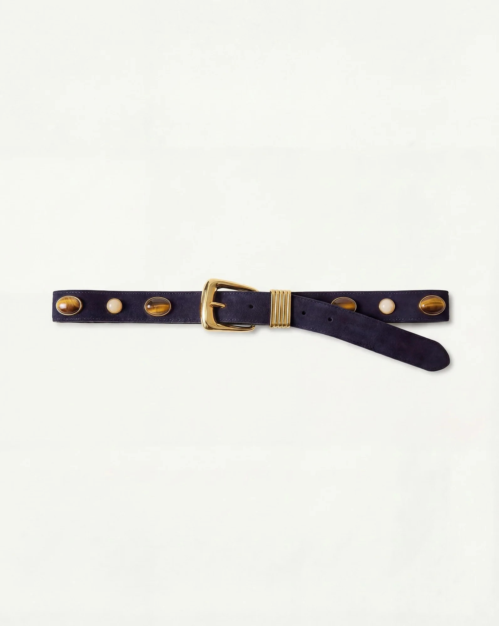 Arch Embellished Suede Belt in Navy | Veronica Beard | Veronica Beard