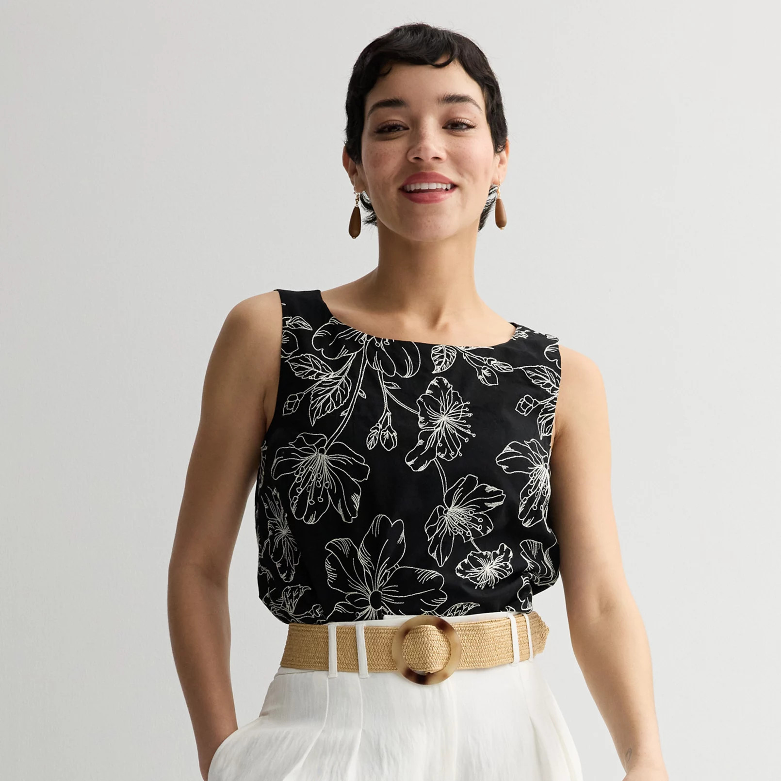 Women's Nine West Woven Shell Top | Kohl's