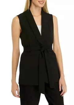 Anne Klein Women's Twill Shawl Collar Tie Vest | Belk