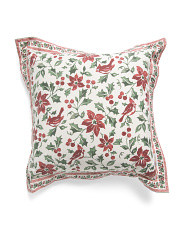 20x20 Holly Cardinal Painted Flange Pillow | Throw Pillows | Marshalls | Marshalls