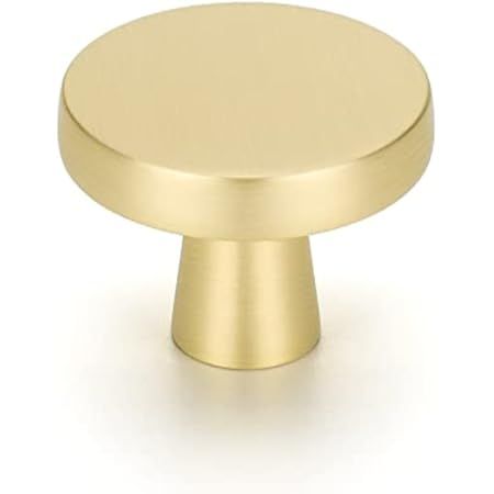 goldenwarm Gold Cabinet Knobs, 10 Pack Gold Drawer Knobs Brushed Brass Cabinet Knobs Solid Round Kno | Amazon (US)