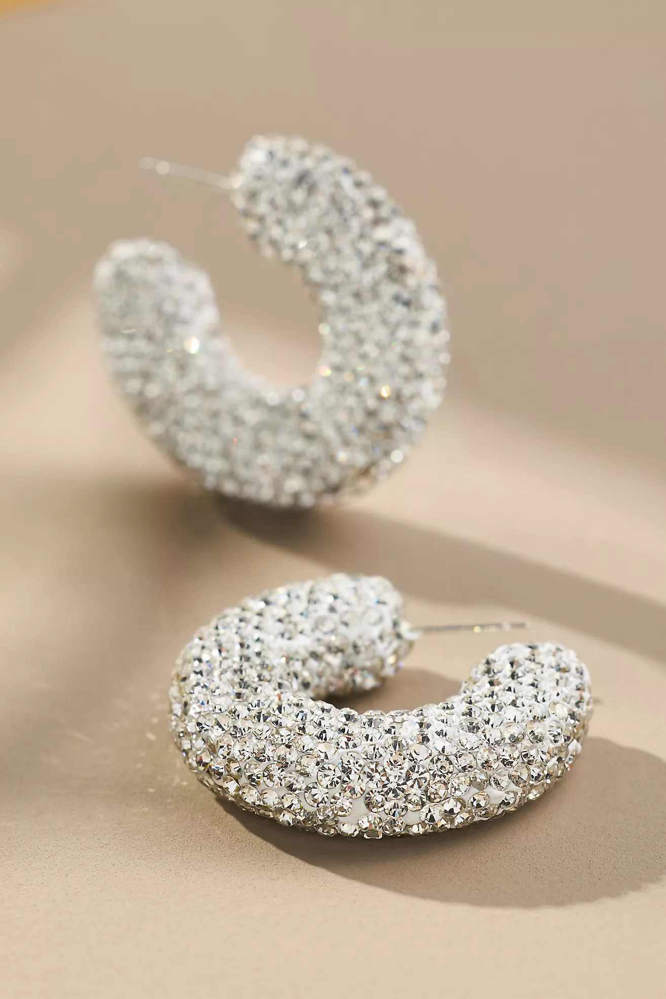 Pavé Hoop EarringsBy Anthropologie1 Review Reviews$44.00Color: SILVERFitStandardSizeOne SizeQty1... | Anthropologie (US)