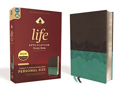 NIV, Life Application Study Bible, Third Edition, Personal Size, Leathersoft, Gray/Teal, Red Letter | Amazon (US)