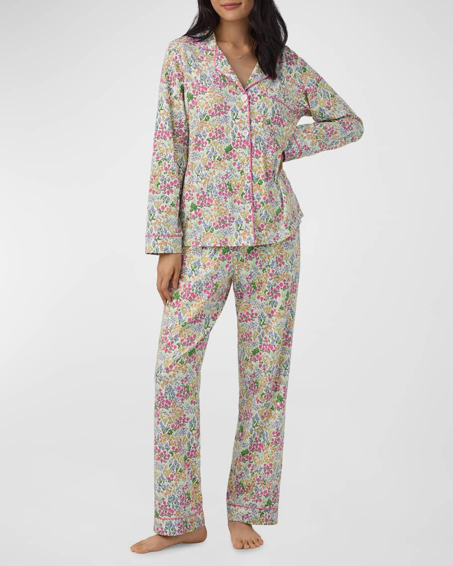 BedHead Pajamas Floral-Print Organic Cotton Jersey Pajama Set | Neiman Marcus