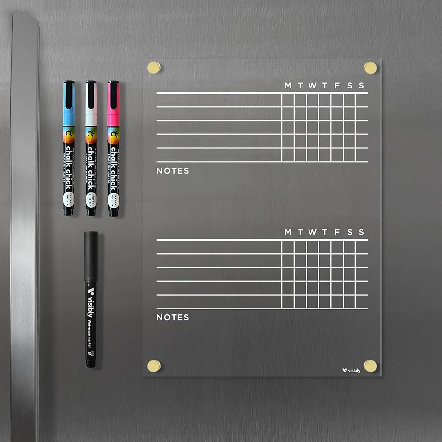 Magnetic Acrylic Chore Chart for Fridge, Includes 4 magnetic wet-erase markers for Refrigerator, ... | Amazon (US)