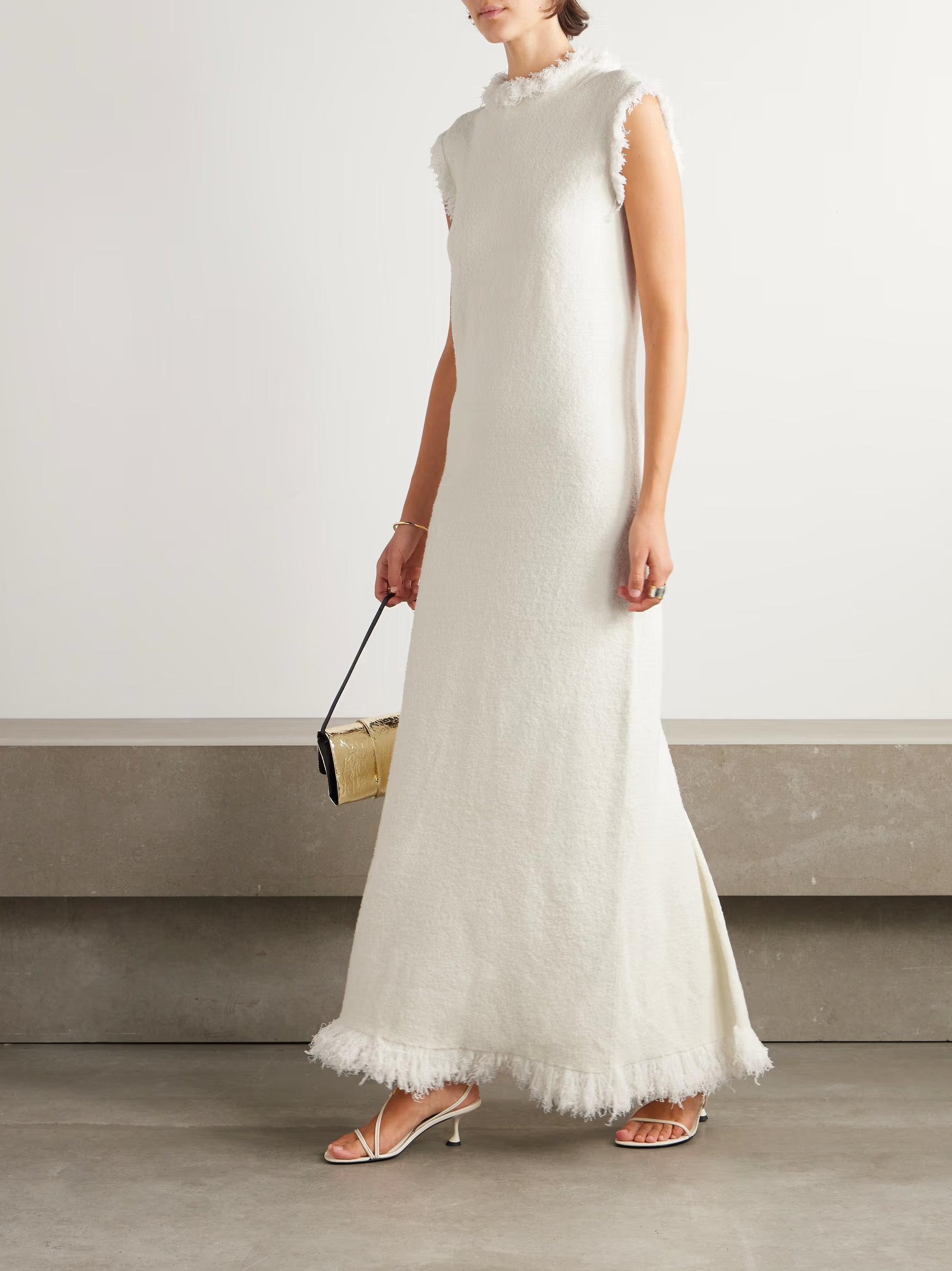 Toni cut-out fringed bouclé maxi dress | NET-A-PORTER (US)