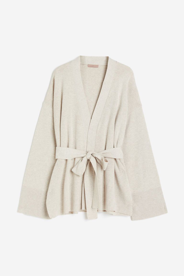 Fine-knit Cardigan with Tie Belt | H&M (US + CA)