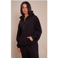 Petite Black Zip Through Hoodie | PrettyLittleThing US